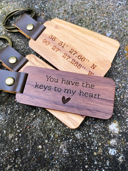 WOOD ENGRAVED KEYCHAIN