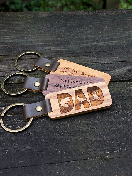 WOOD ENGRAVED KEYCHAIN